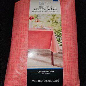 NWOT Mainstays 60" x 84" Rectangular PEVA Tablecloth - Coral Pink